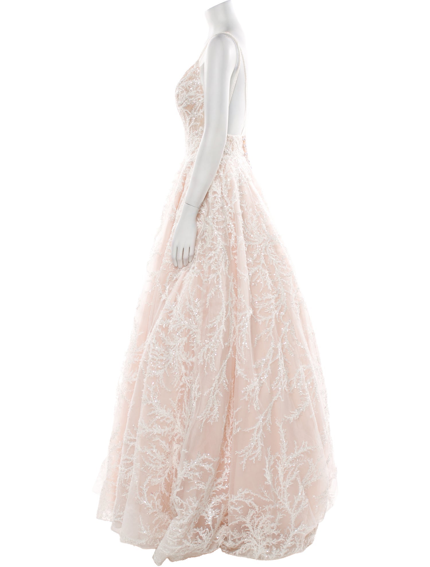 Allure Couture Lace Pattern Long Dress