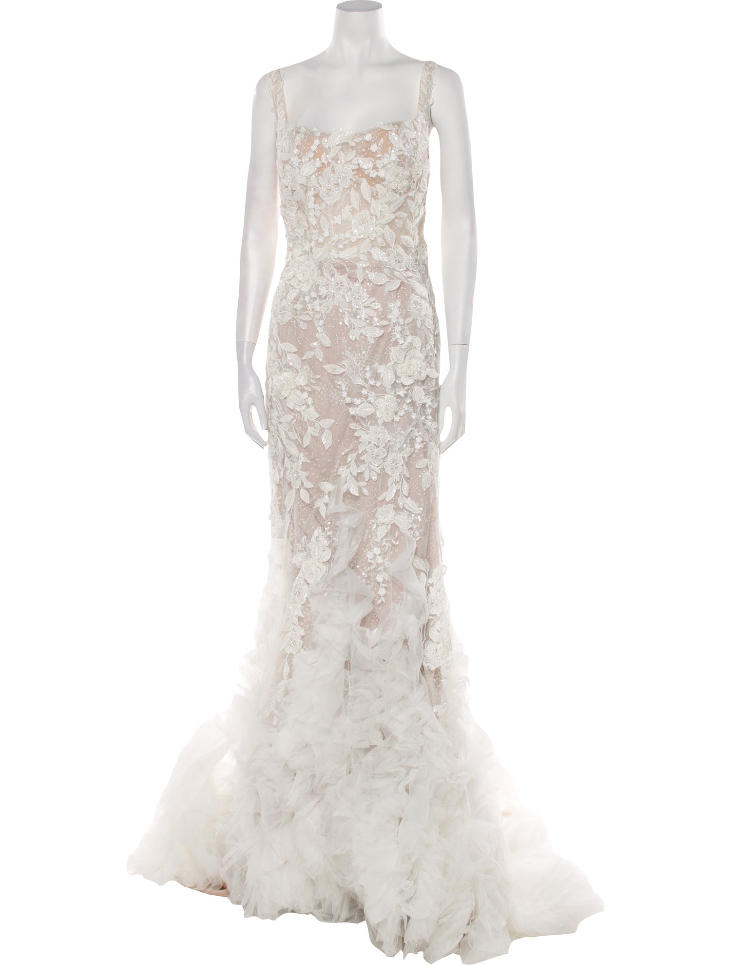 Allure Couture Lace Pattern Long Dress