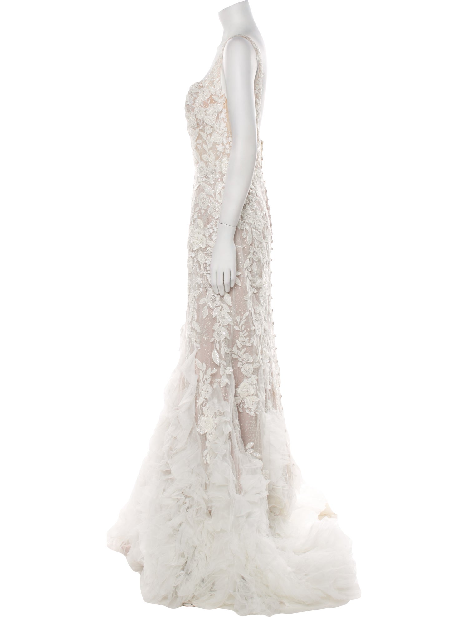 Allure Couture Lace Pattern Long Dress