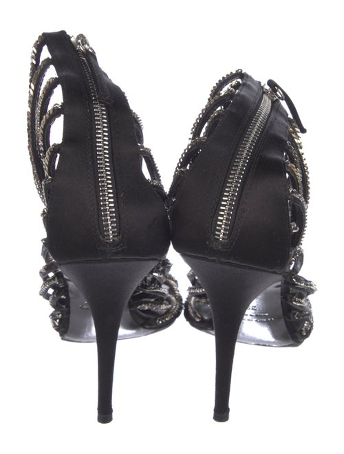 Giuseppe Zanotti x Balmain Satin Chain-Link Accents Gladiator Sandals