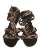 Giuseppe Zanotti x Balmain Ponyhair Animal Print Gladiator Sandals