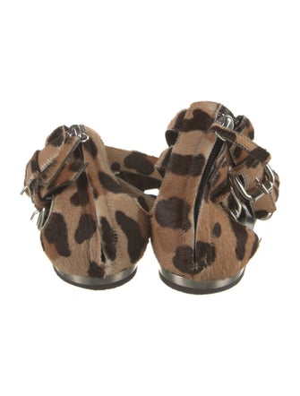 Giuseppe Zanotti x Balmain Ponyhair Animal Print Gladiator Sandals