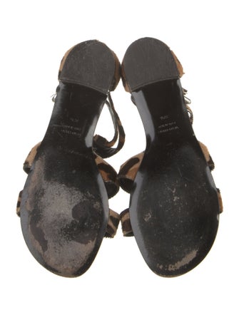Giuseppe Zanotti x Balmain Ponyhair Animal Print Gladiator Sandals