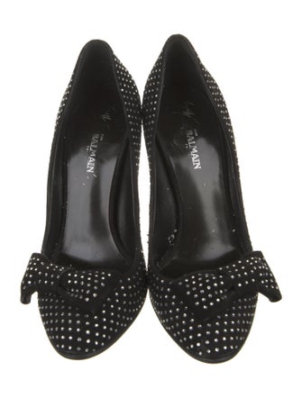 Giuseppe Zanotti x Balmain Suede Polka Dot Print Pumps