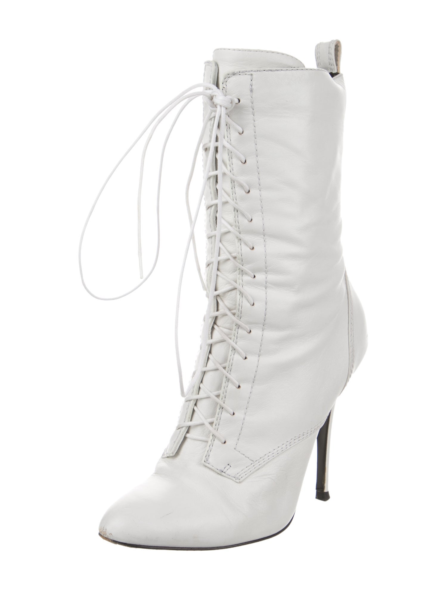 Giuseppe Zanotti x Balmain Leather Lace-Up Boots