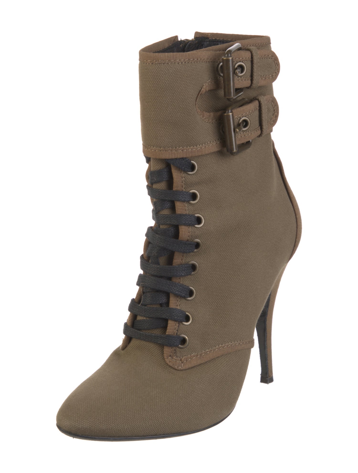 Giuseppe Zanotti x Balmain Canvas Lace-Up Boots