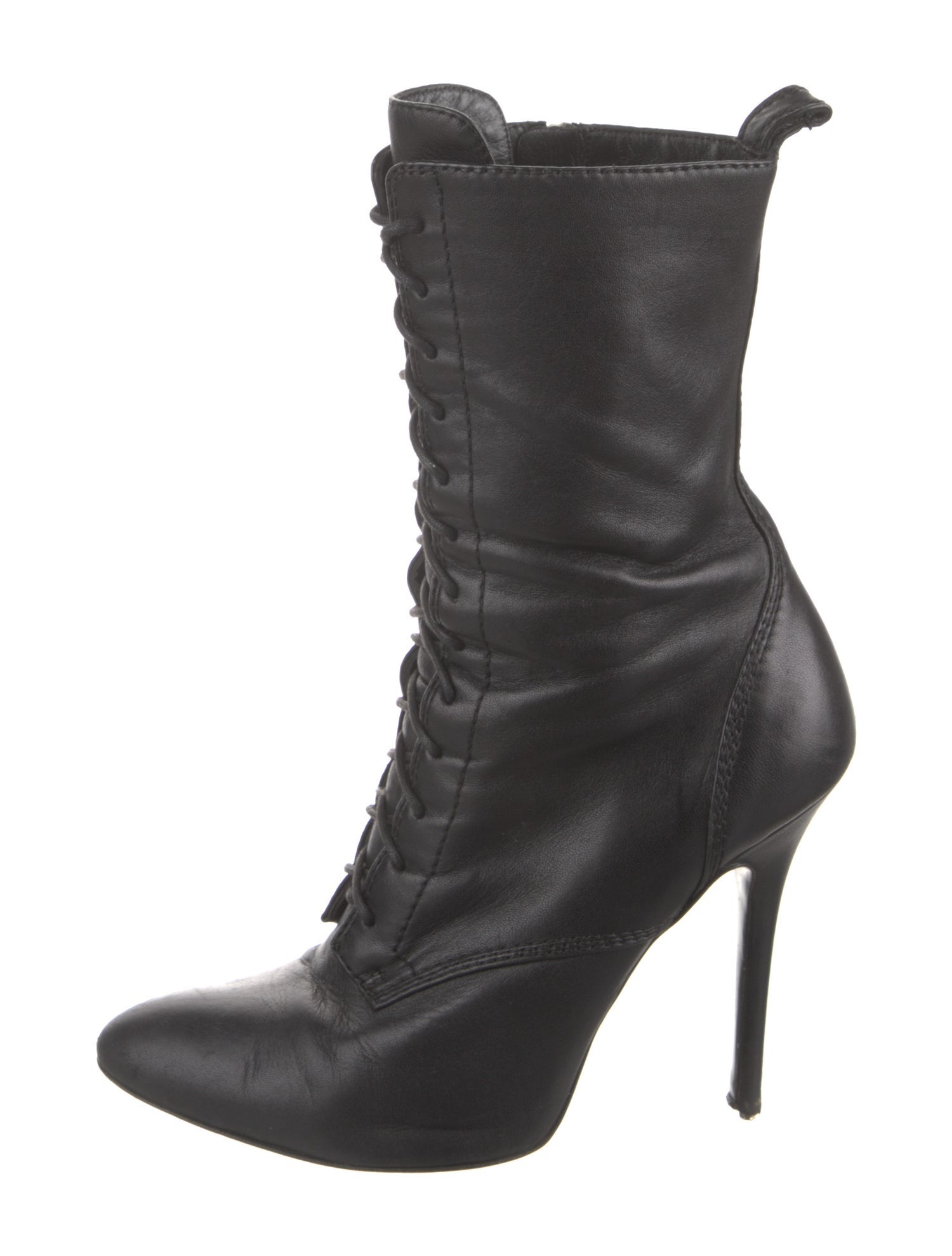 Giuseppe Zanotti x Balmain Leather Lace-Up Boots