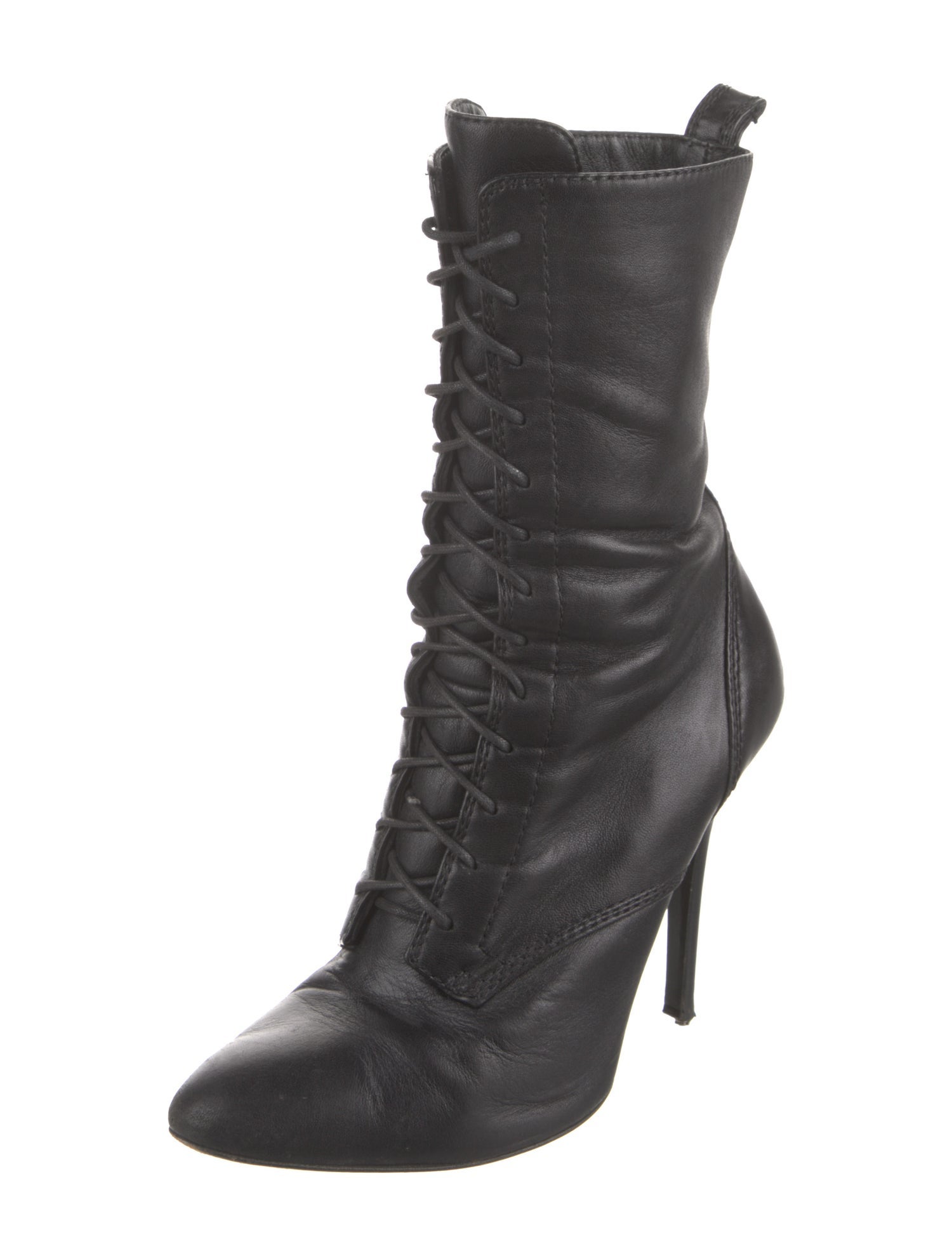 Giuseppe Zanotti x Balmain Leather Lace-Up Boots