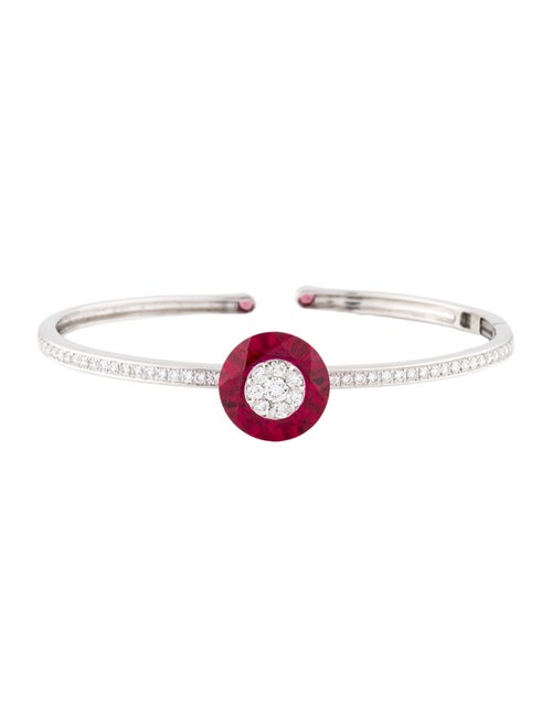 Bhansali 18K Synthetic Ruby & Diamond ONE Cuff Bracelet