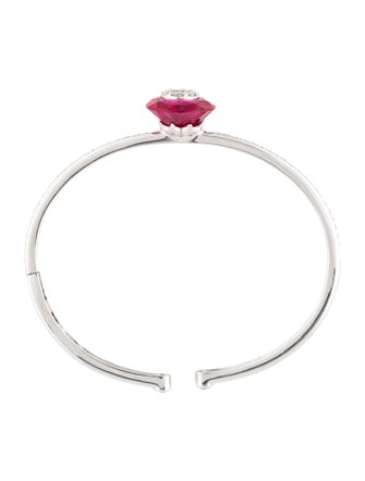 Bhansali 18K Synthetic Ruby & Diamond ONE Cuff Bracelet