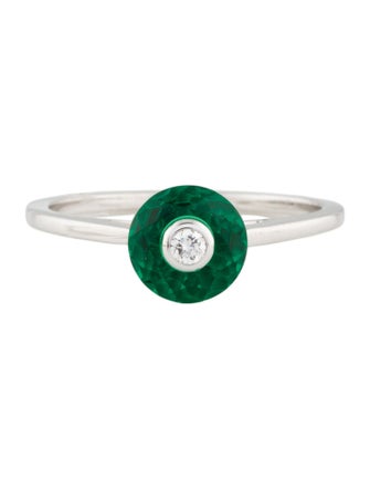Bhansali 18K Synthetic Emerald & Diamond Cocktail Ring