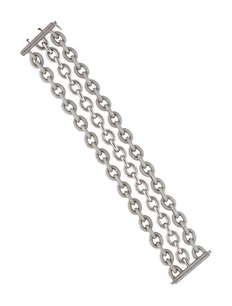 Bhansali 18K 9.00ctw Diamond Three Row Link Bracelet