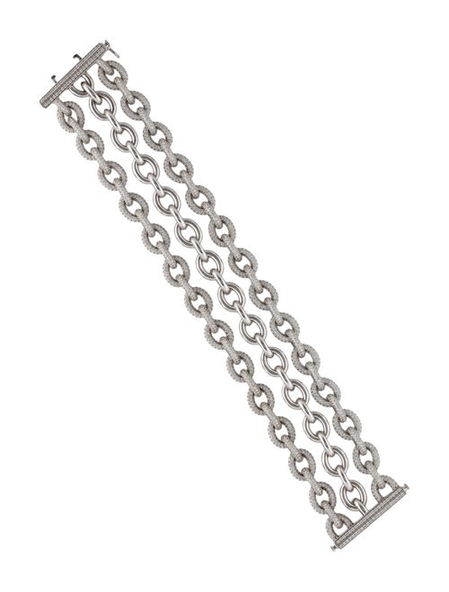 Bhansali 18K 9.00ctw Diamond Three Row Link Bracelet
