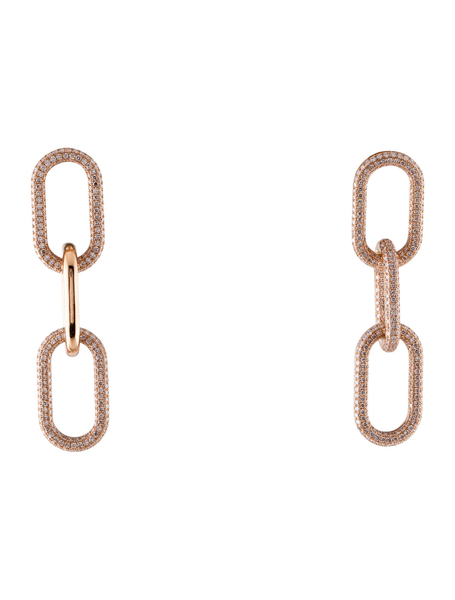 Bhansali 18K 4.07ctw Diamond Three-Link Drop Earrings