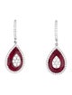 Bhansali 18K Synthetic Ruby & Diamond ONE Drop Earrings