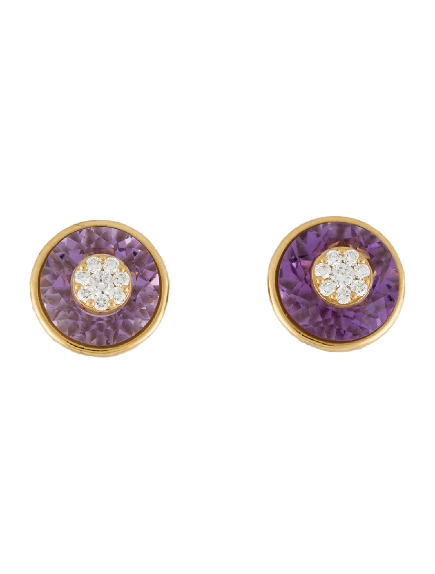 Bhansali 18K Amethyst & Diamond One Collection Stud Earrings
