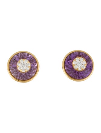 Bhansali 18K Amethyst & Diamond One Collection Stud Earrings