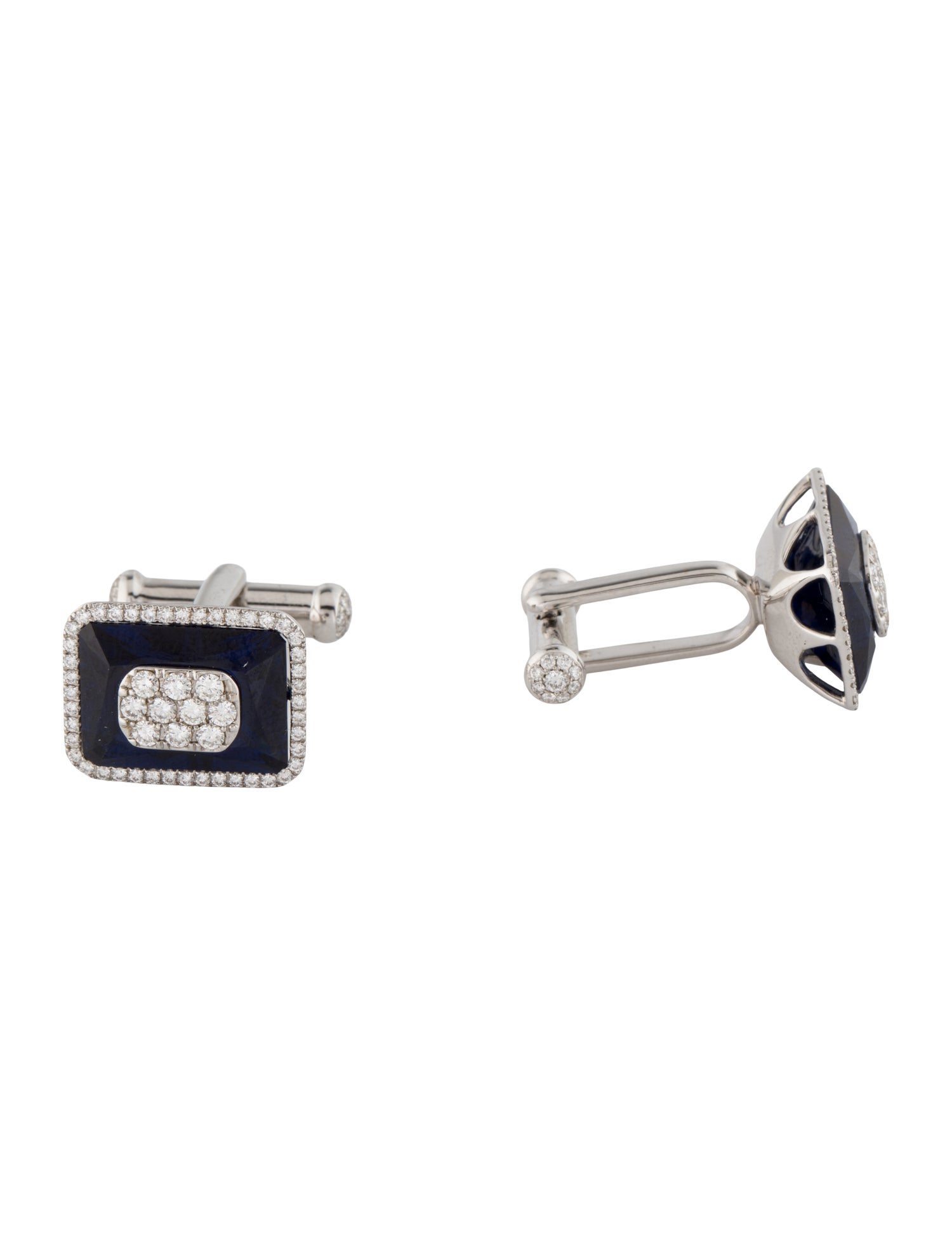 Bhansali 18K 1.40ctw Diamond & Crystal Cuffllinks