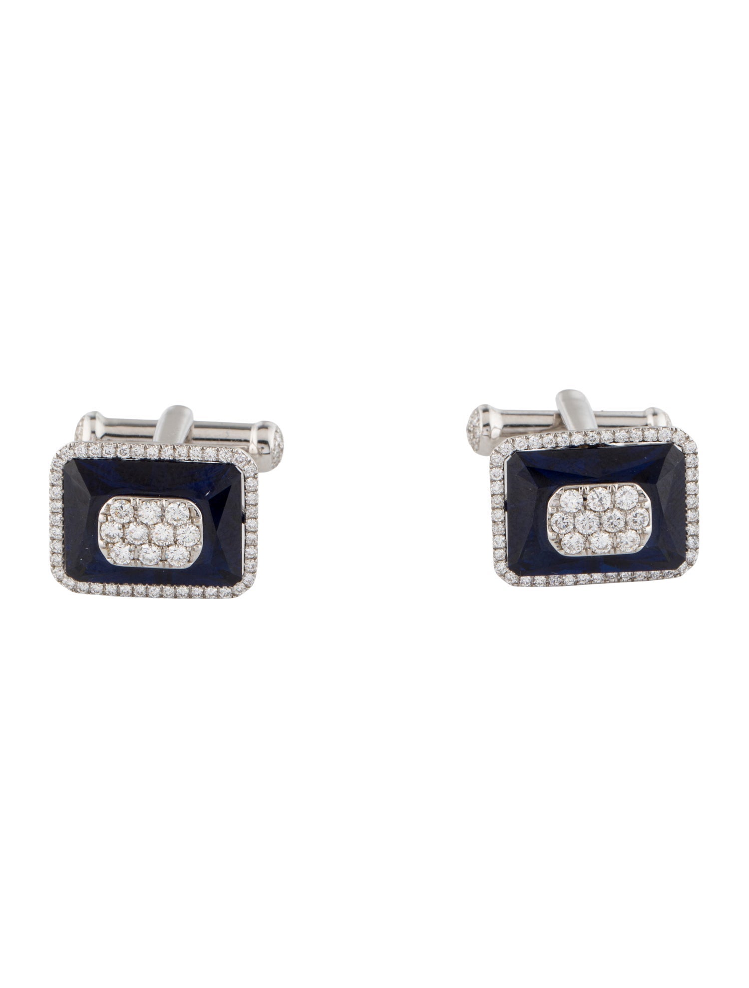 Bhansali 18K 1.40ctw Diamond & Crystal Cuffllinks