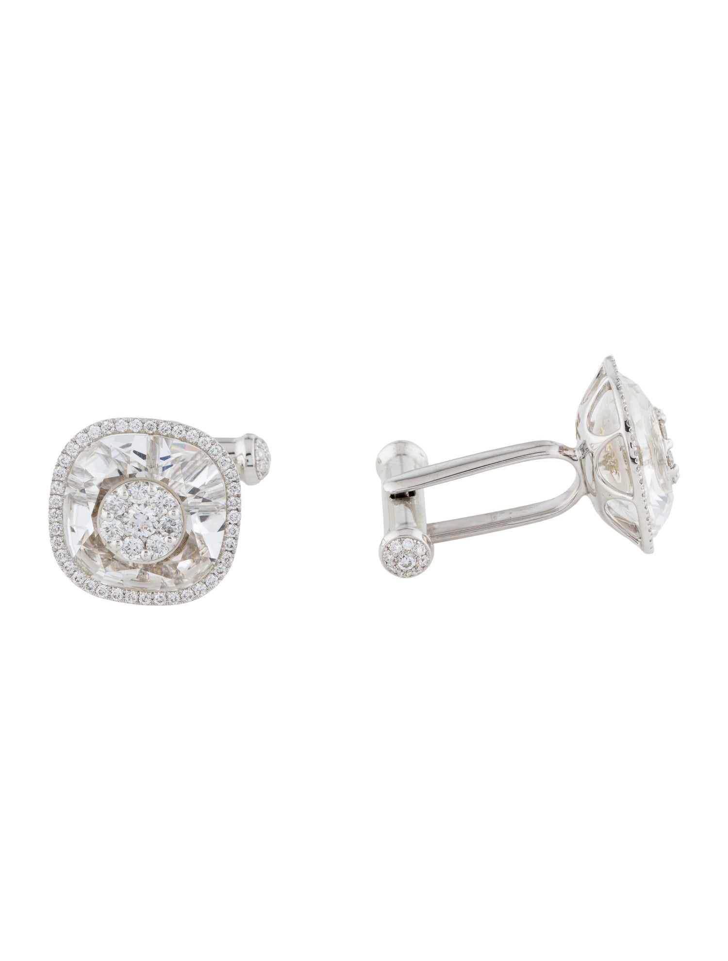 Bhansali 18K Quartz & Diamond ONE Halo Cufflinks