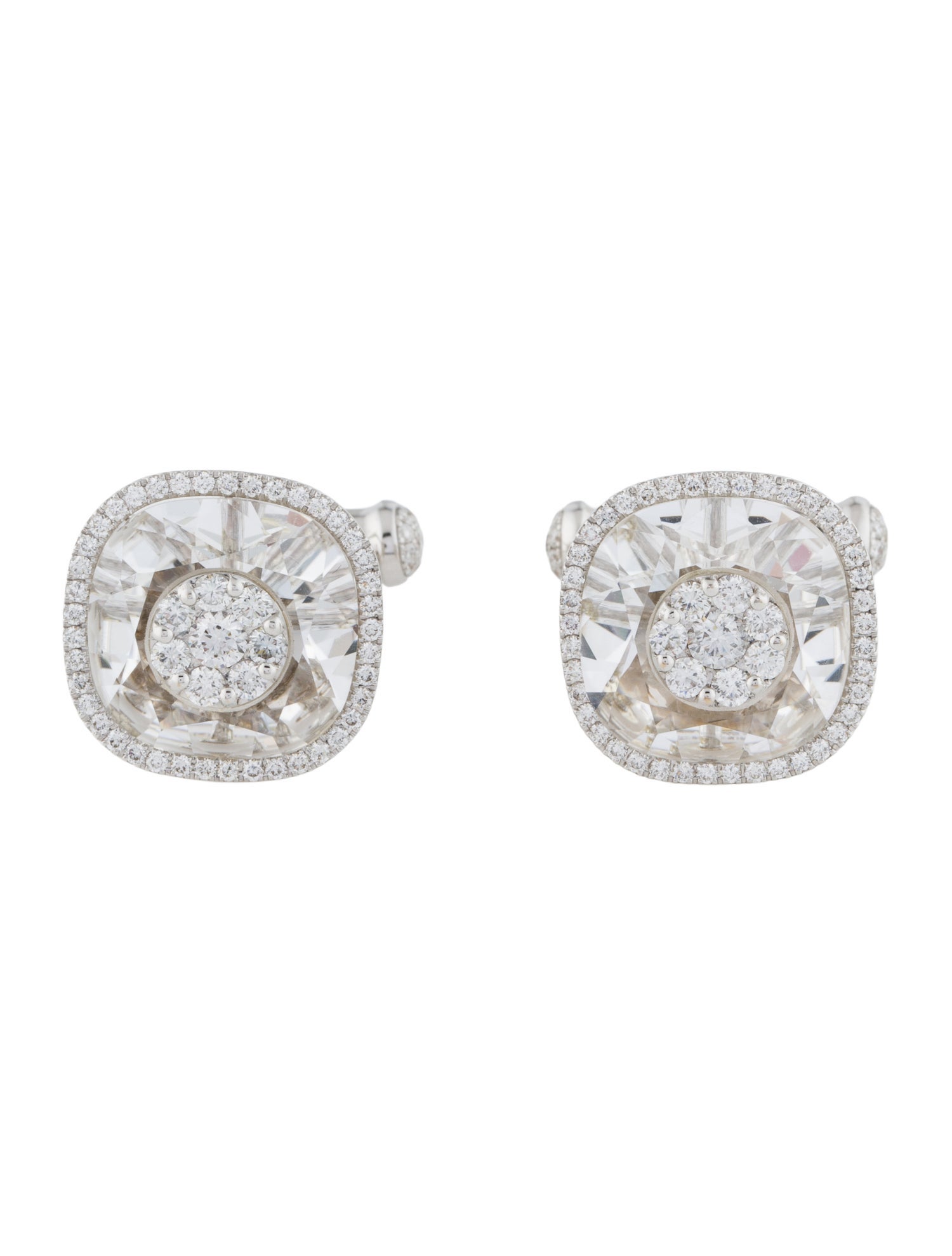 Bhansali 18K Quartz & Diamond ONE Halo Cufflinks