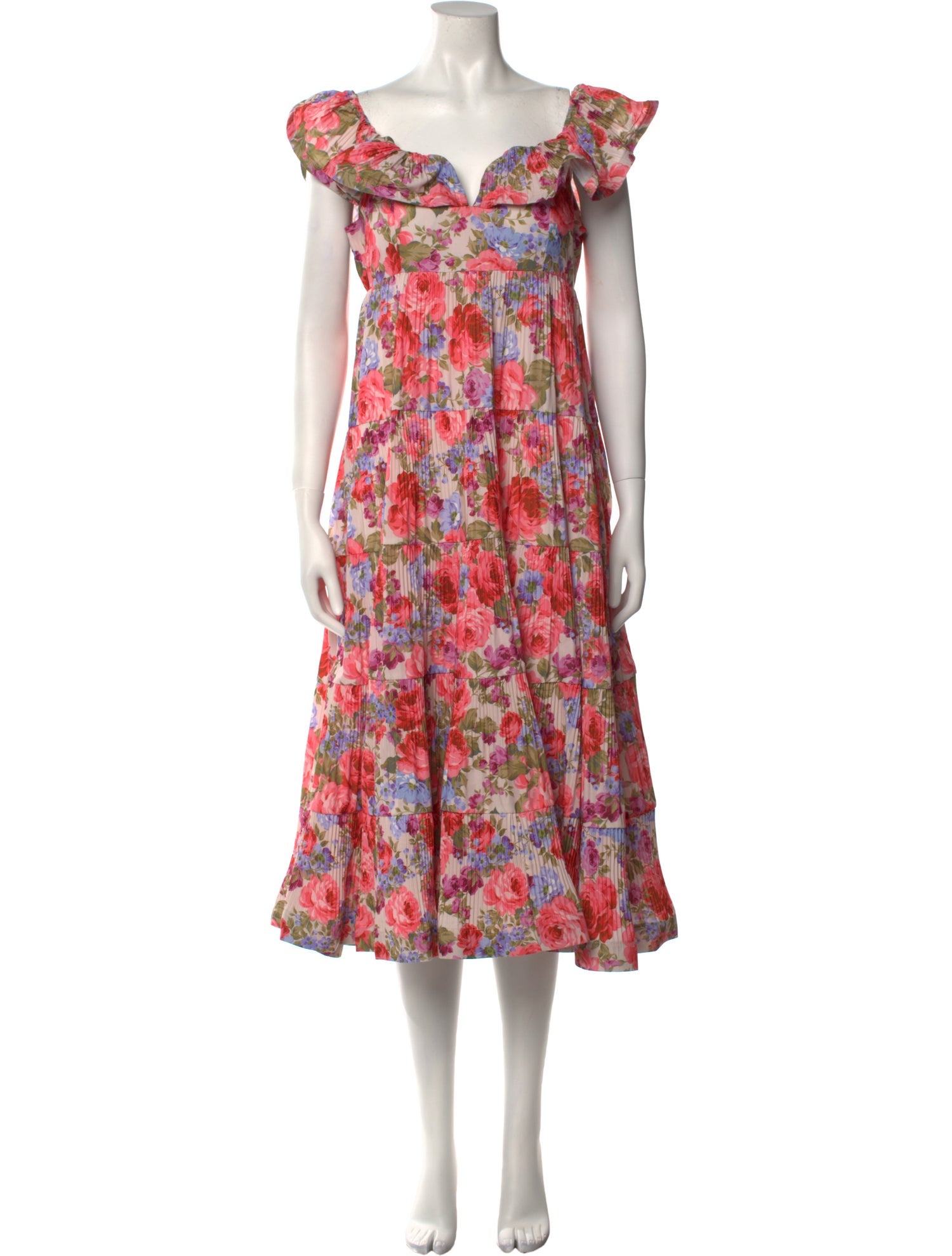 Beulah London Floral Print Midi Length Dress