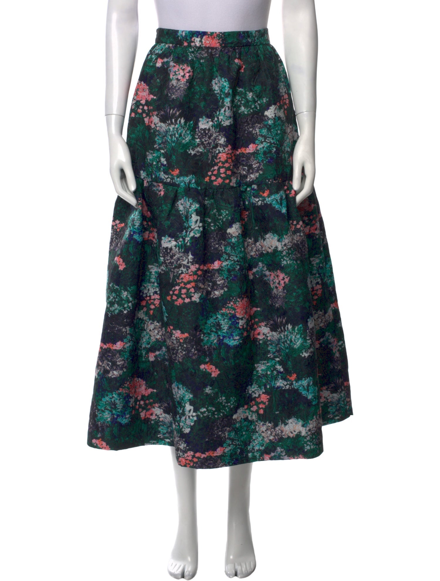 Beulah London Floral Print Midi Length Skirt