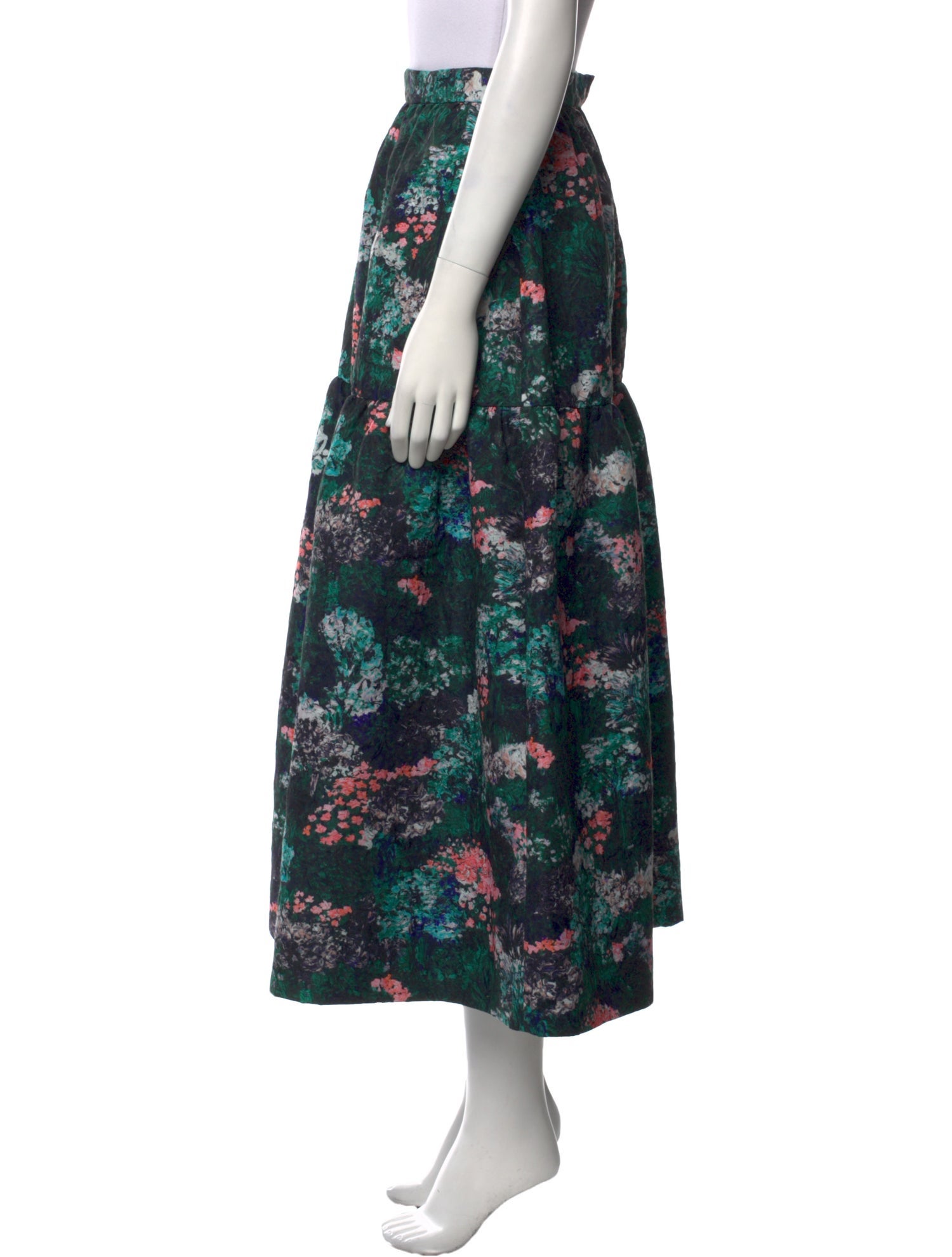 Beulah London Floral Print Midi Length Skirt