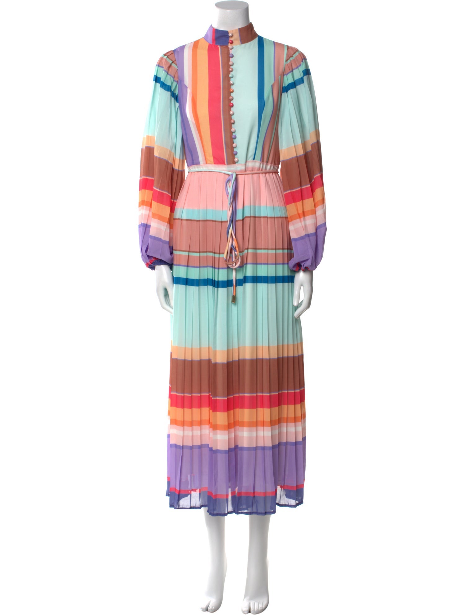 Beulah London Striped Long Dress