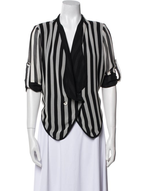 Beulah London Striped V-Neck Blouse