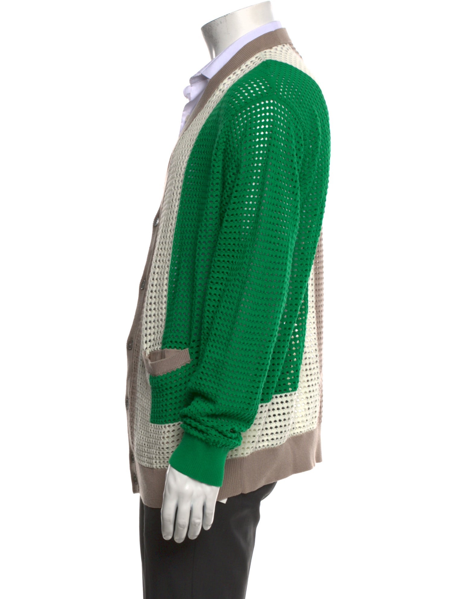 OBEY Colorblock Pattern V-Neck Cardigan
