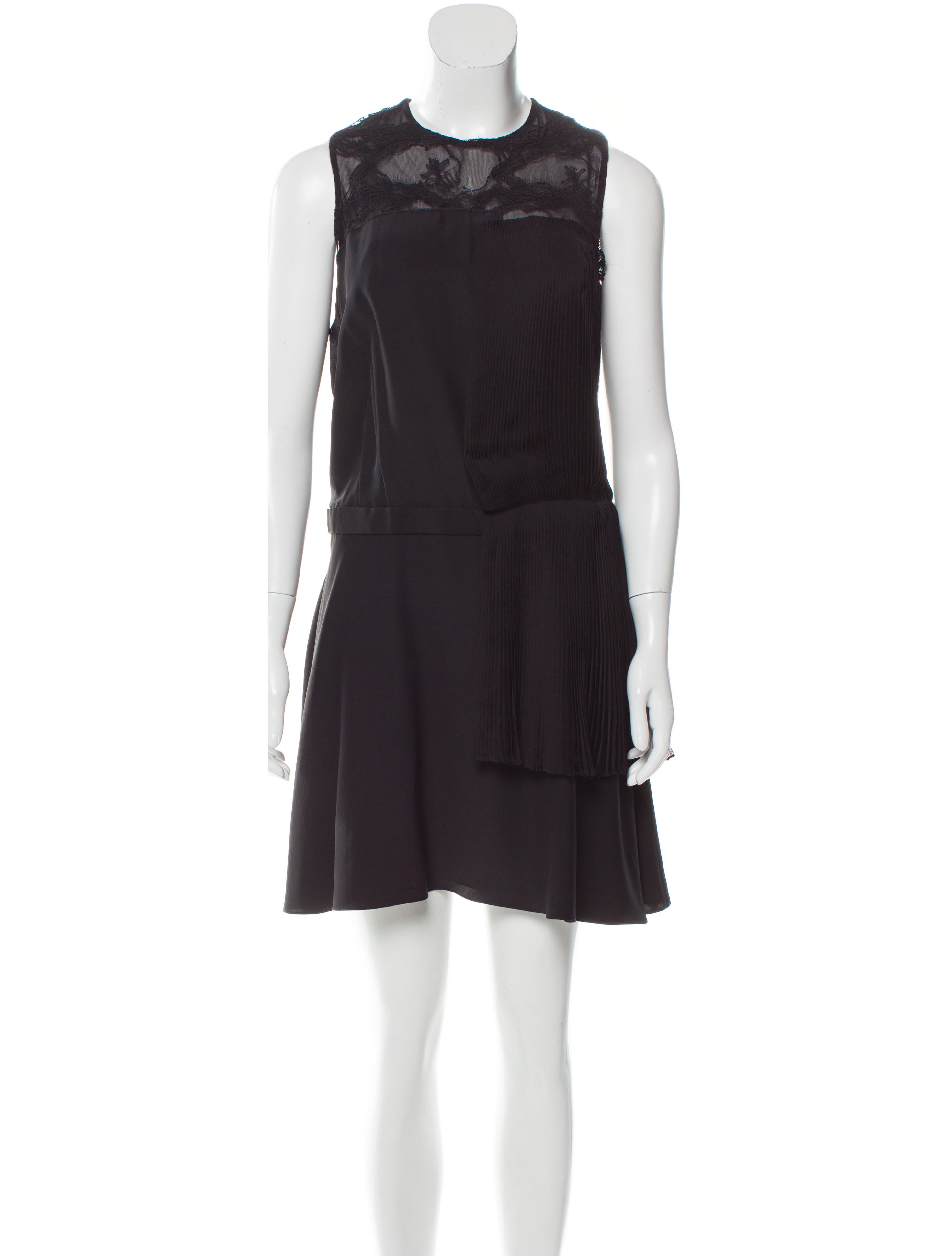 Bibhu Mohapatra Silk Pleated-Trimmed Dress