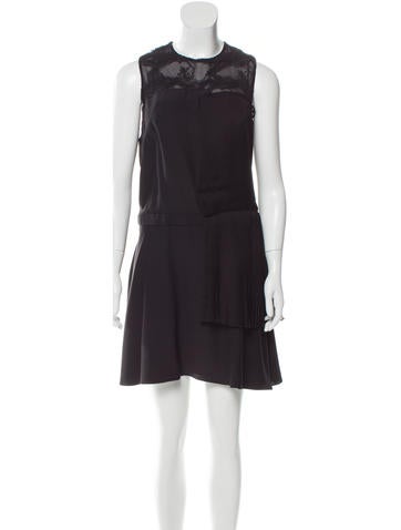 Bibhu Mohapatra Dresses Silk Pleated-Trimmed Dress US 4 | S