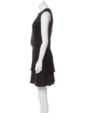 Bibhu Mohapatra Silk Pleated-Trimmed Dress