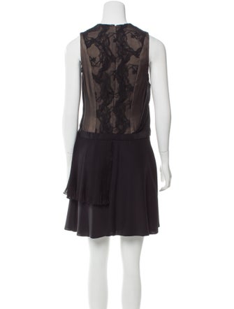 Bibhu Mohapatra Silk Pleated-Trimmed Dress