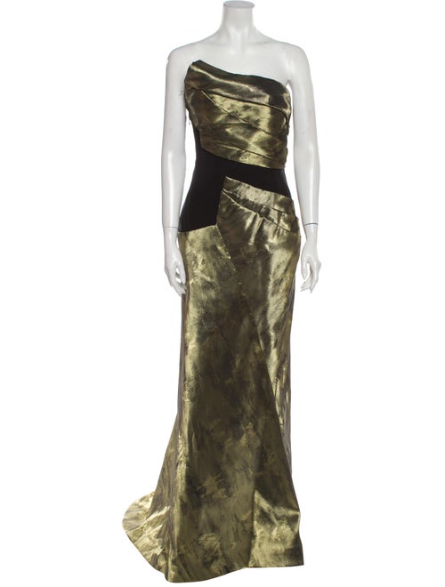 Bibhu Mohapatra Strapless Long Dress Gold