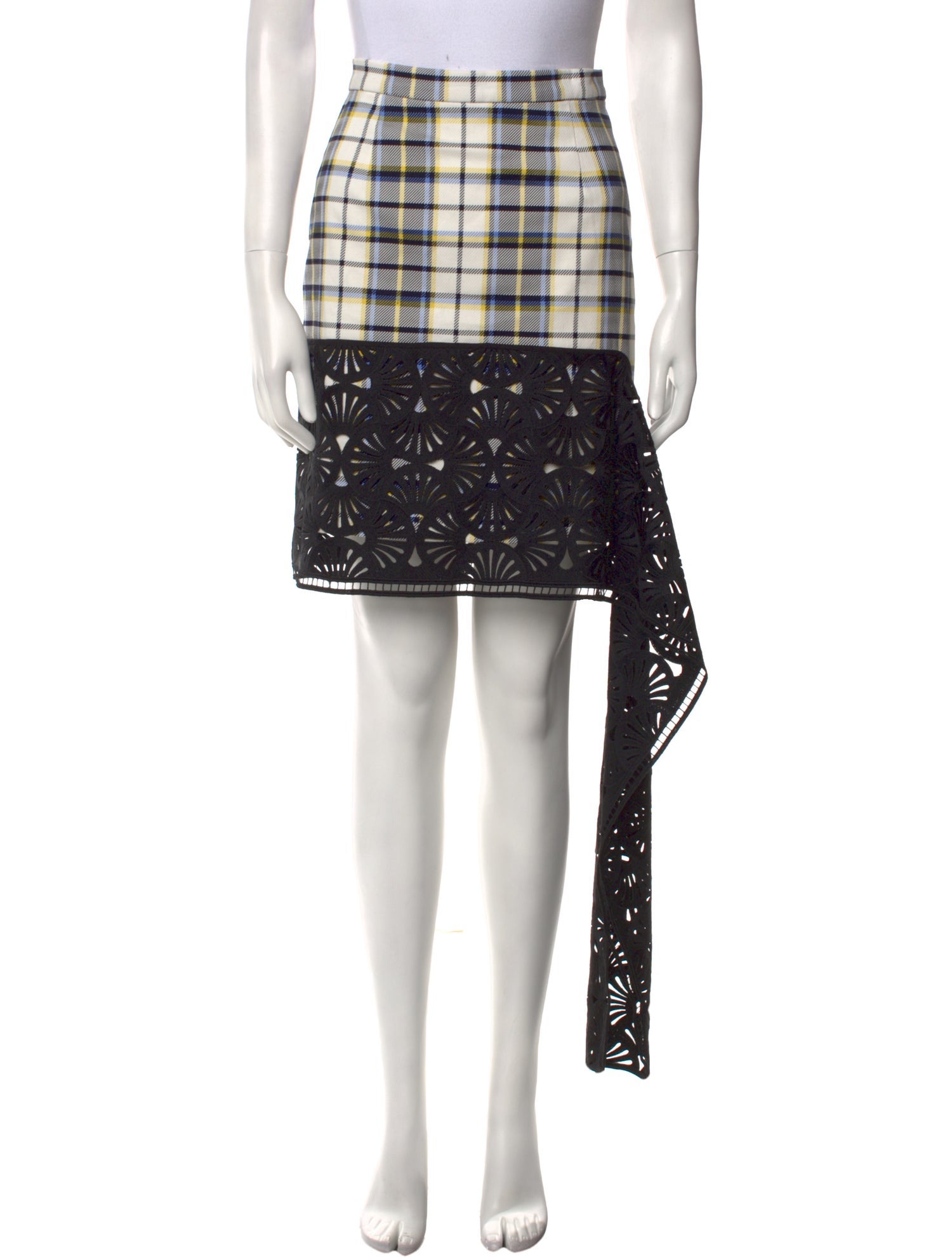 Bibhu Mohapatra Plaid Print Midi Length Skirt