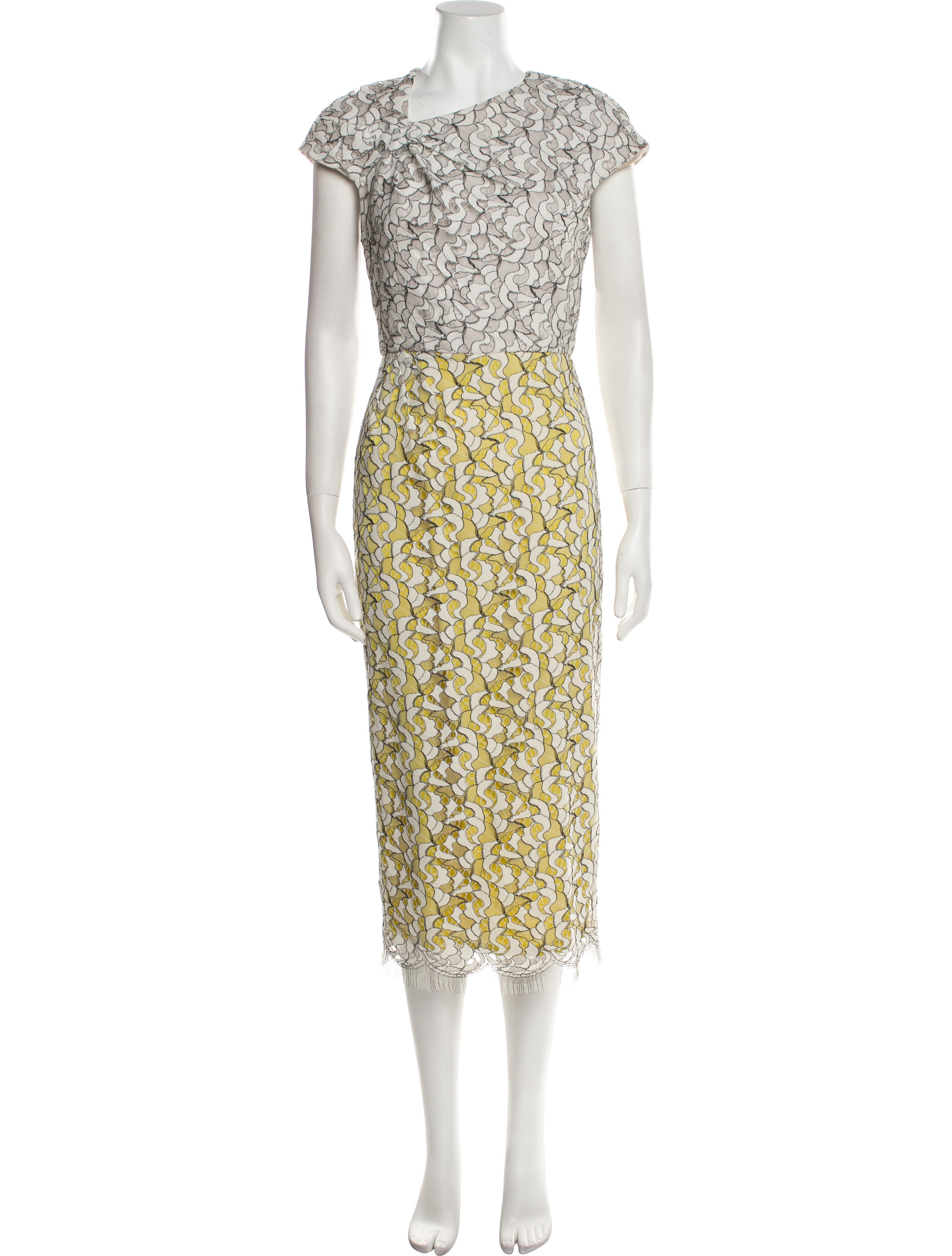 Bibhu Mohapatra Lace Pattern Midi Length Dress