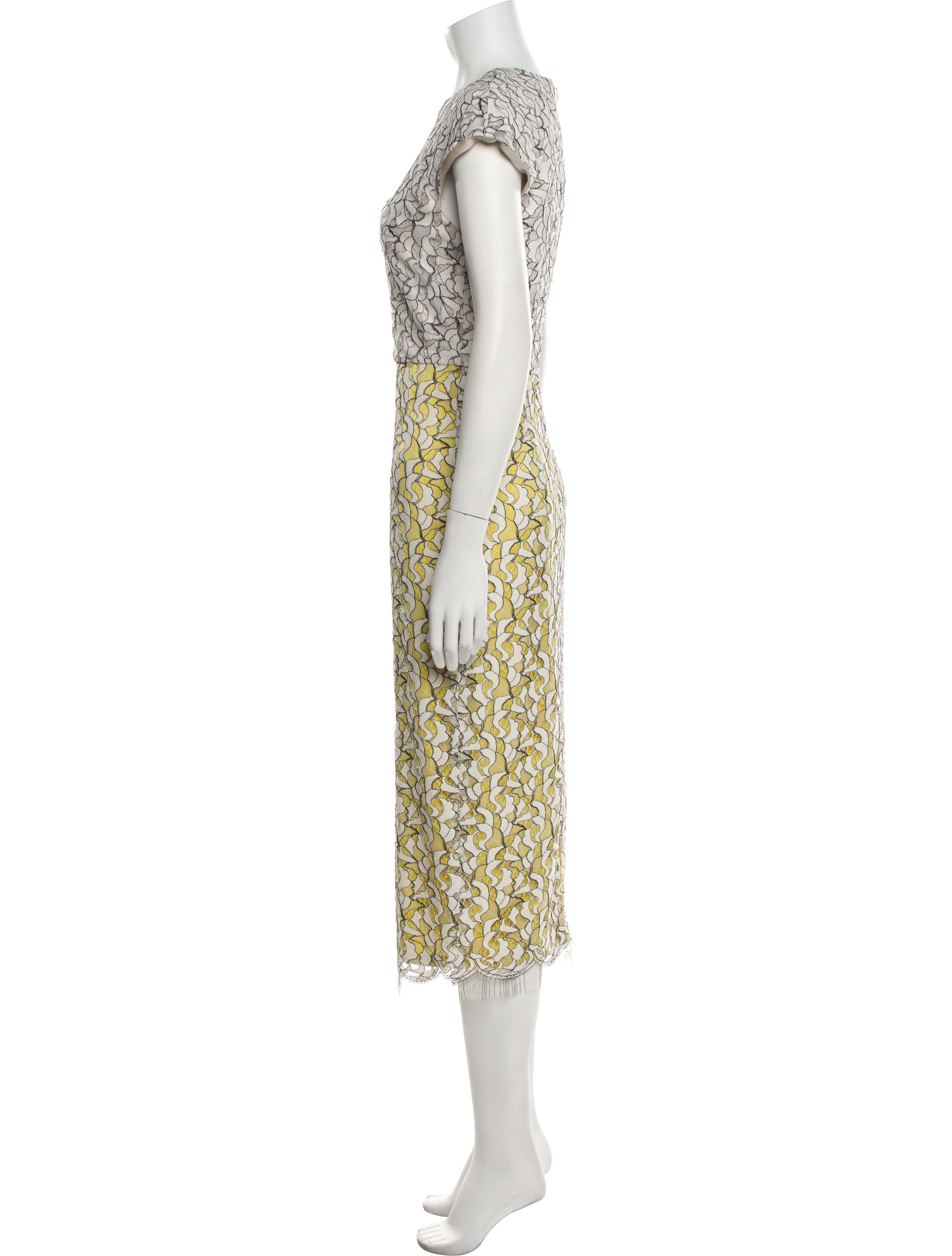Bibhu Mohapatra Lace Pattern Midi Length Dress
