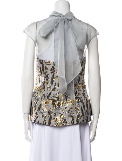 Bibhu Mohapatra Printed Mock Neck Blouse