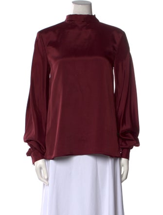 Bibhu Mohapatra Mock Neck Long Sleeve Blouse