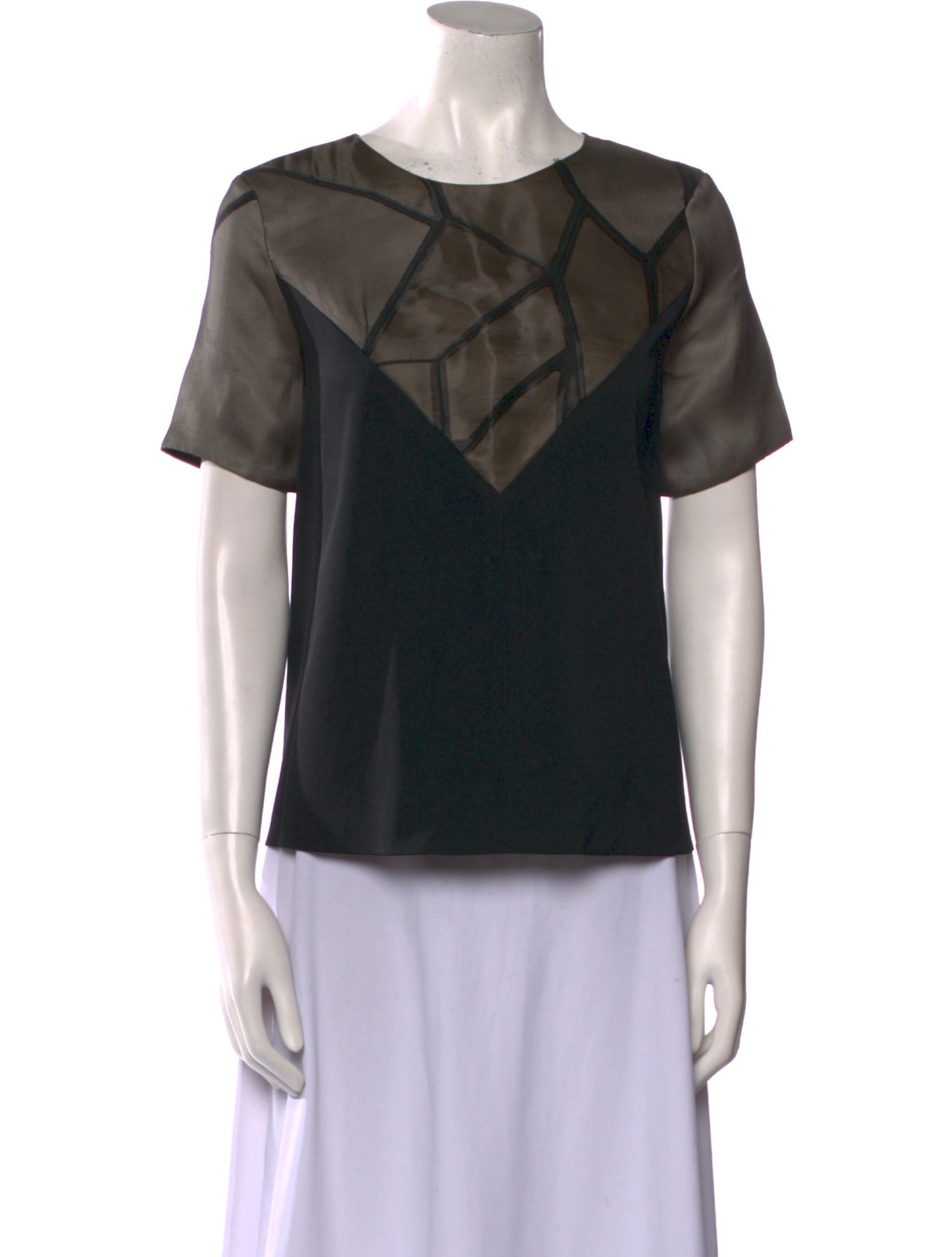 Bibhu Mohapatra Bateau Neckline Short Sleeve T-Shirt