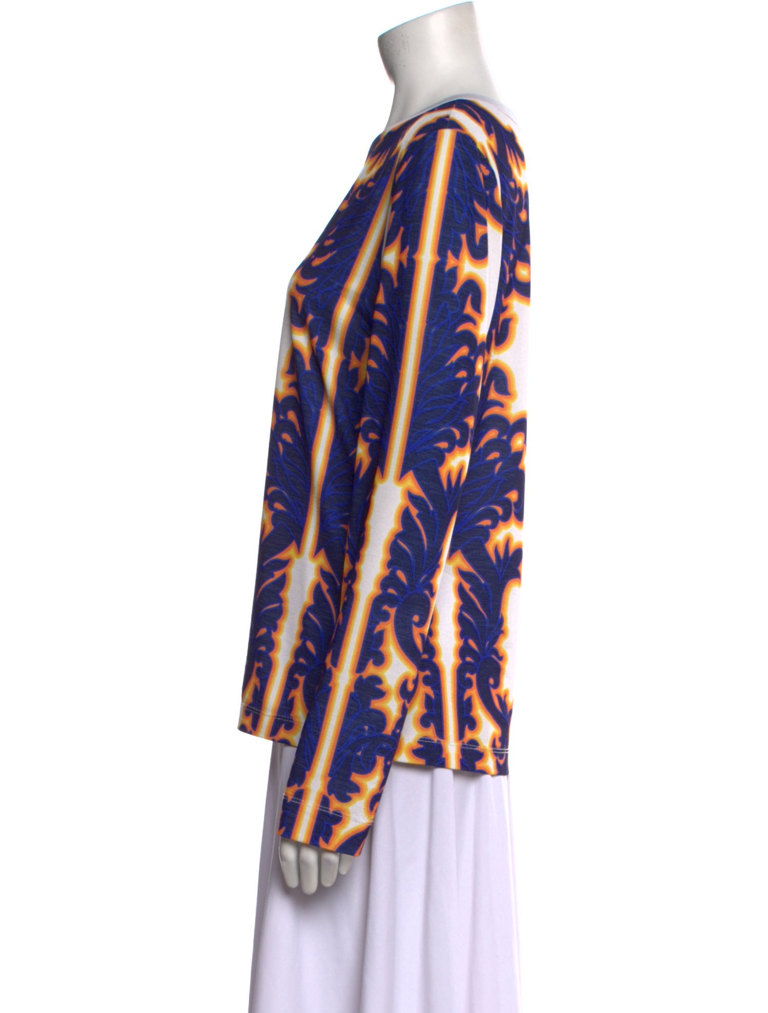 Bibhu Mohapatra Printed Bateau Neckline Top