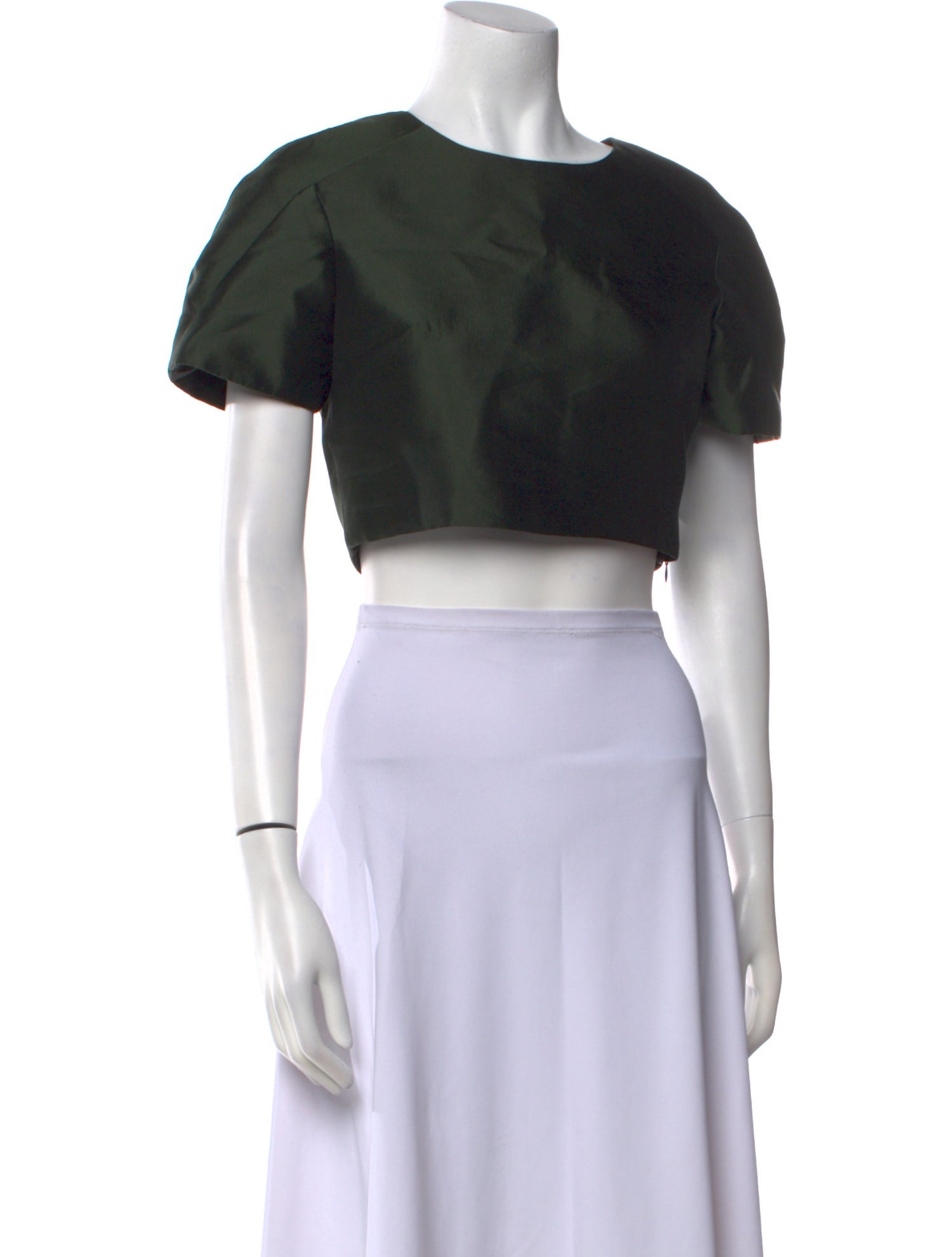 Bibhu Mohapatra Silk Bateau Neckline Crop Top