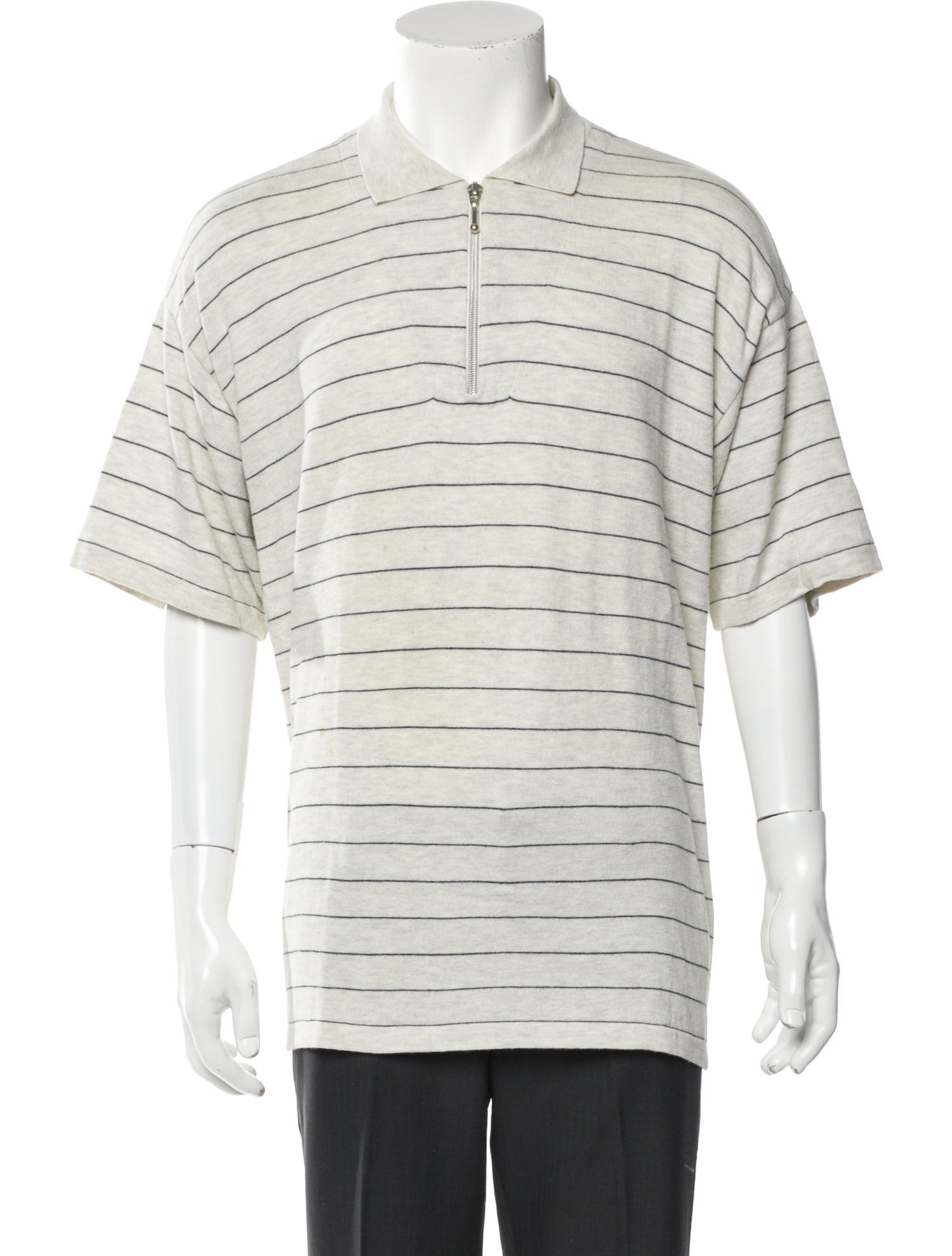 Biella Collezioni Striped Collar Polo Shirt