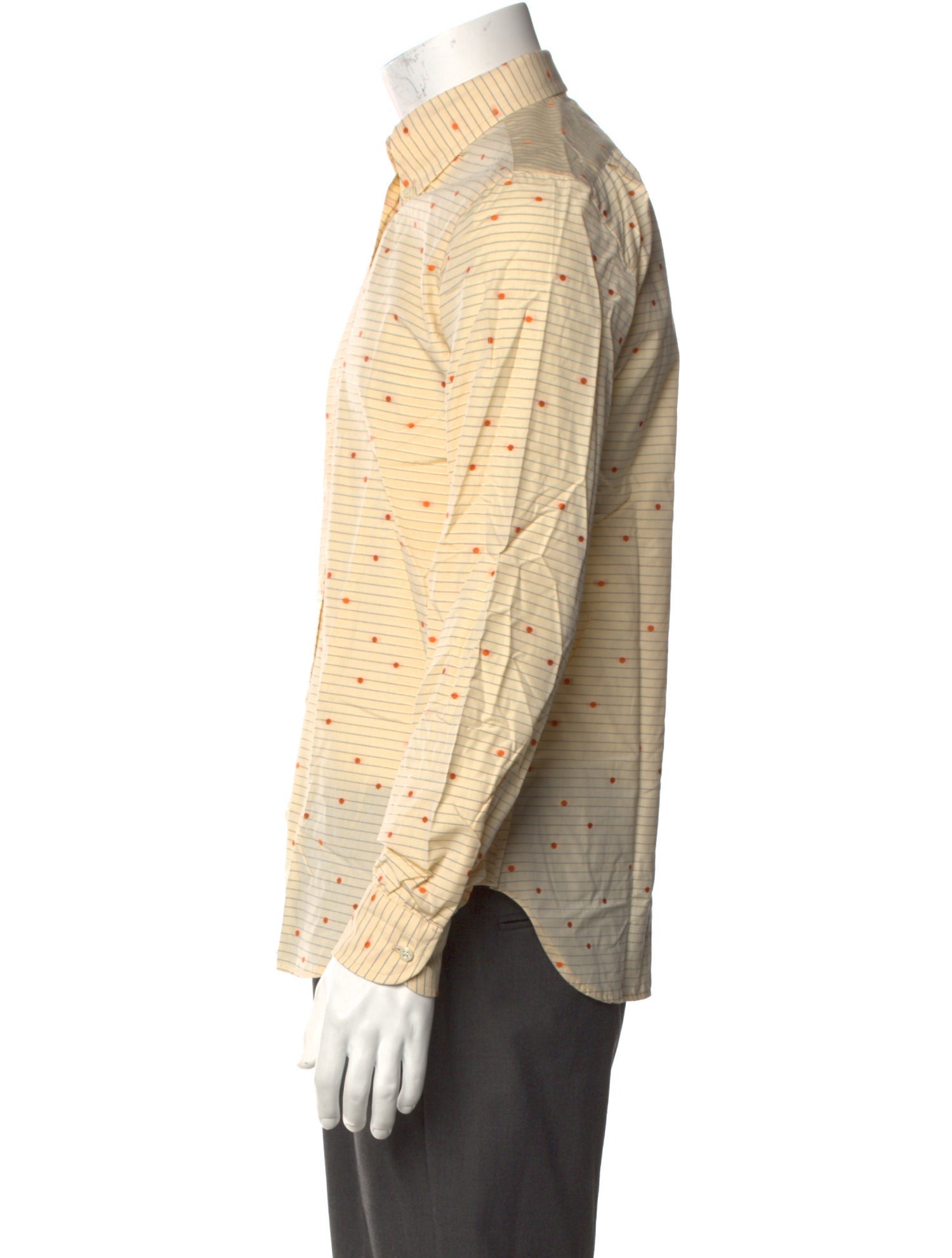 Biella Collezioni Polka Dot Print Long Sleeve Dress Shirt