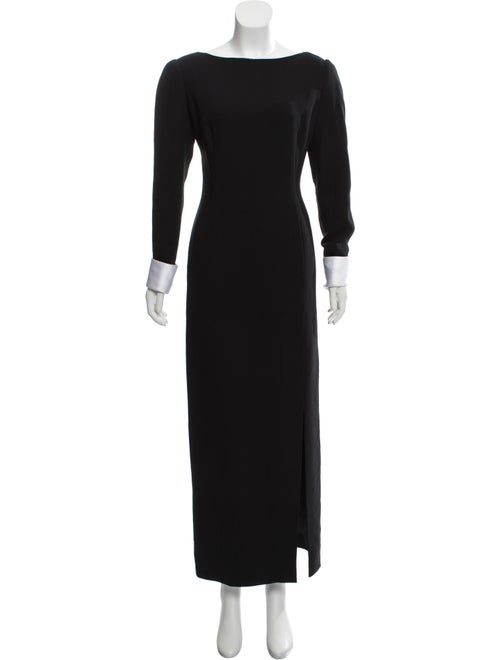 Bill Blass Long Sleeve Evening Dress Black