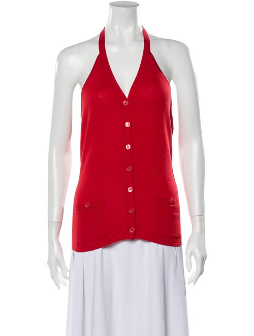 Bill Blass Merino Wool Halterneck Top Wool