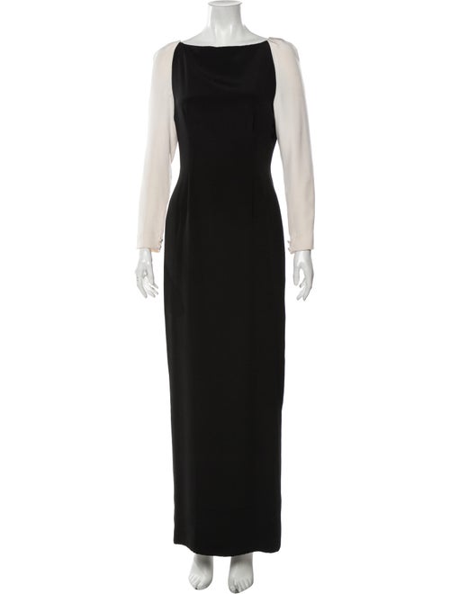 Bill Blass Bateau Neckline Long Dress Black