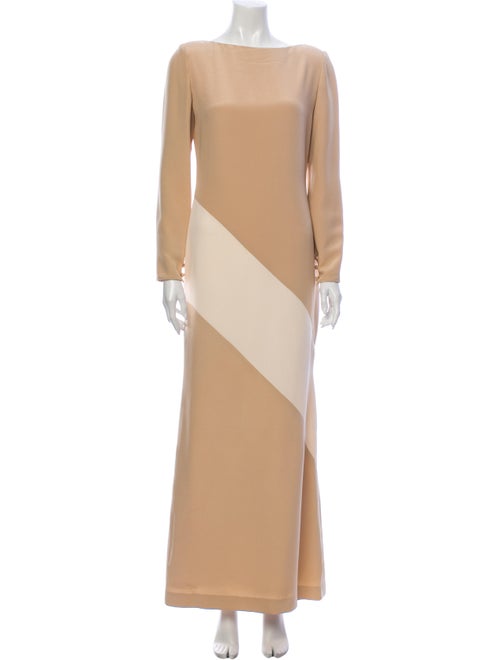 Bill Blass Bateau Neckline Long Dress